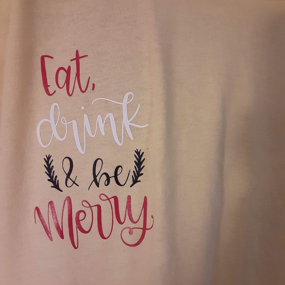 Handmade Eat, Drink and Be Merry Graphic T-Shirt